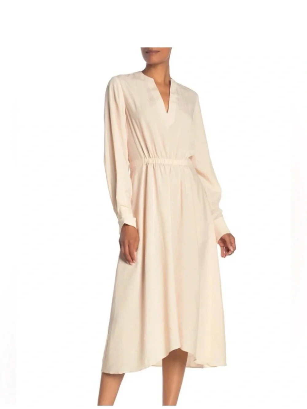 Vince Poet Midi Dress in Sandalwood White Size M